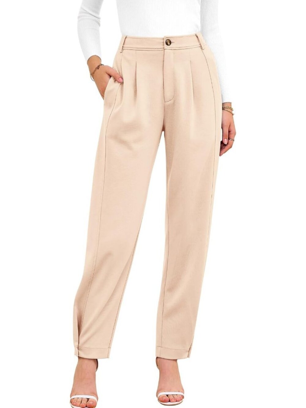 BTFBM Business Casual Outfits for Women Tapered Work Pants